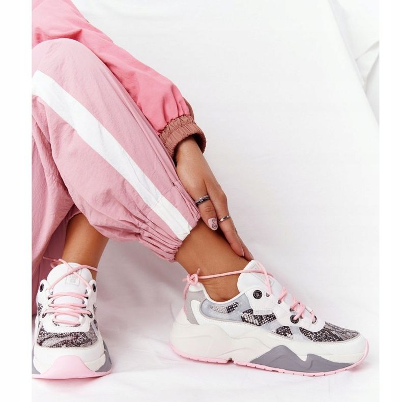 Naisten urheilukengät Memory Foam Big Star HH274326 Valkoinen vaaleanpunainen monivärinen 2