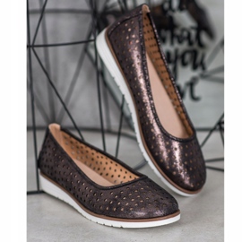 Kylie Avoimet ballerinat glitterillä ruskea 1