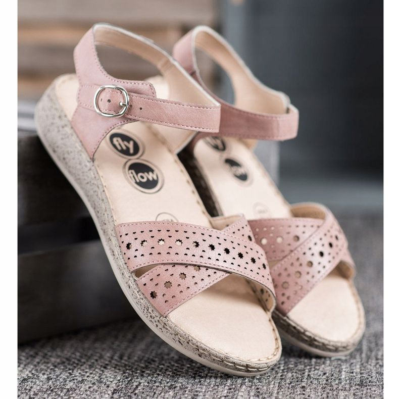 SHELOVET Kevyet sandaalit alustalla vaaleanpunainen 1