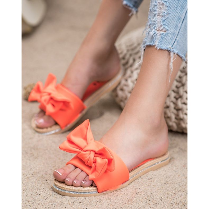 SHELOVET Tyylikkäät oranssit tohvelit 2