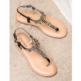 Small Swan Tyylikkäät sandaalit, joissa on kuutio zirkonia musta 1