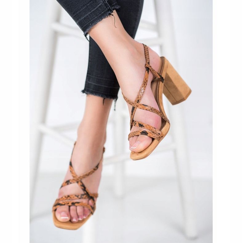 Kylie Snake Print Sandaalit ruskea 2