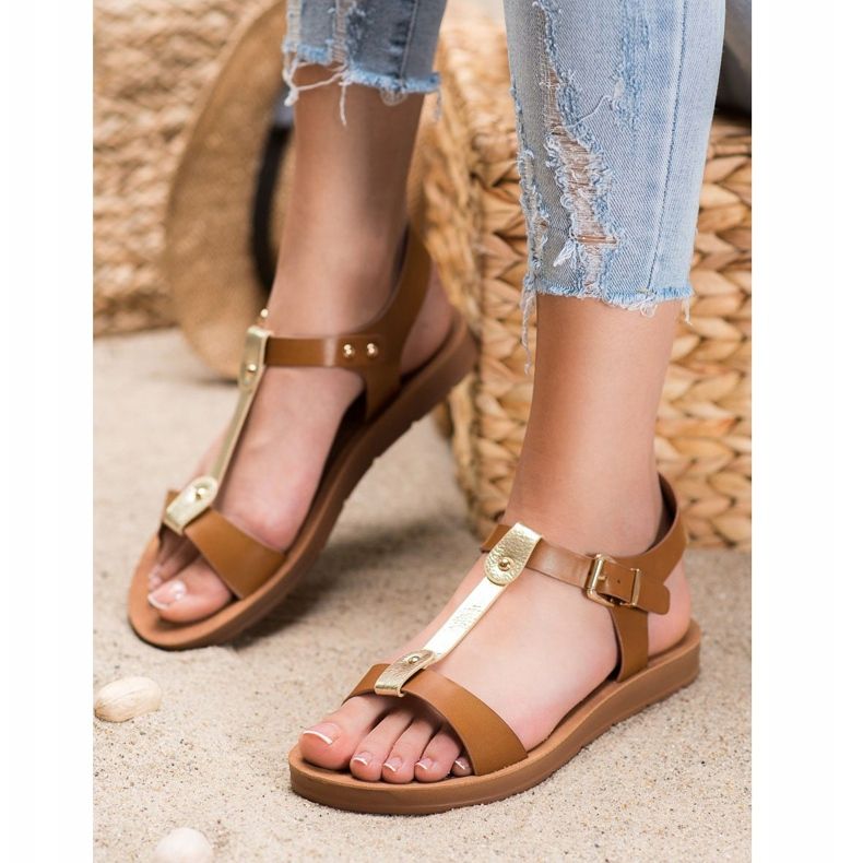 Filippo Mukavat sandaalit ruskea kultainen 1