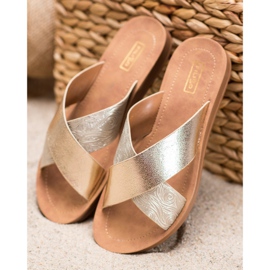 Filippo Kiiltävät Eco -nahkatossut kultainen 1