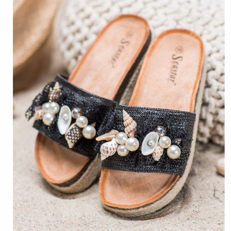 Seastar Tyylikkäät verkkotossut musta 1