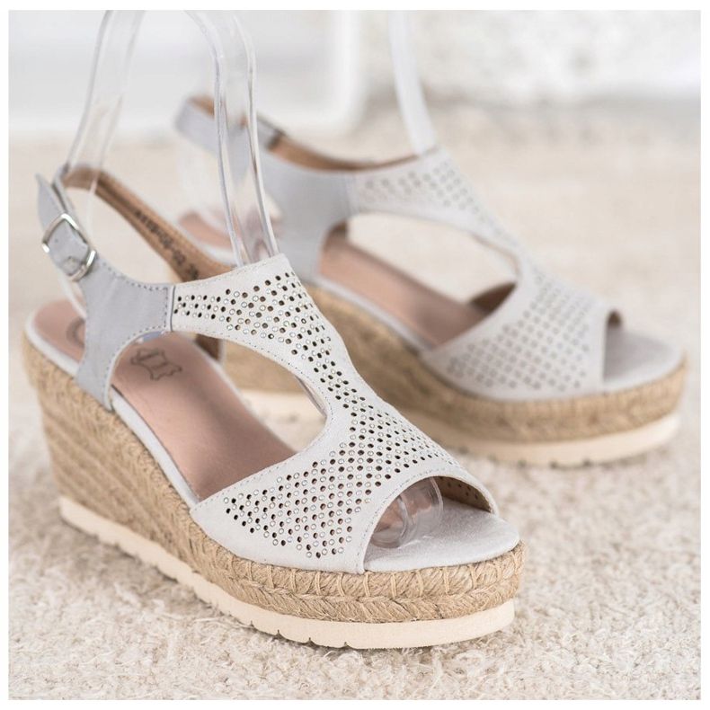 Aclys Suede Espadrilles on the Wedge harmaa 1