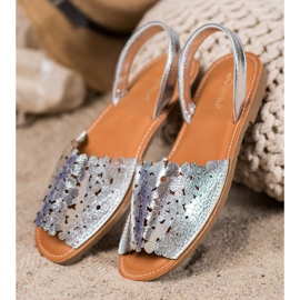 Evento Slip-on hopeiset sandaalit harmaa 2