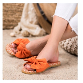 Renda Tyylikkäät tossut, joissa on rusetti oranssi 2