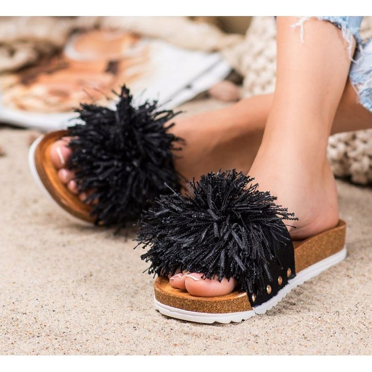 SHELOVET Tyylikkäät mustat tossut 1