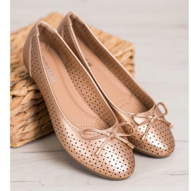 SHELOVET Avoin ballerina Eco -nahkaa kultainen 1