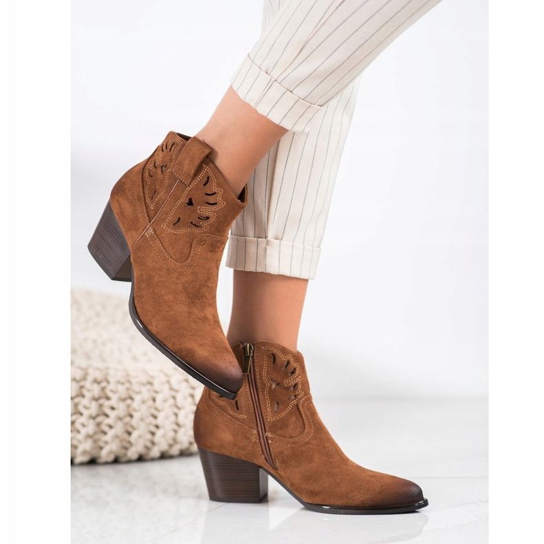 VINCEZA avoimet cowboy -saappaat ruskea 1