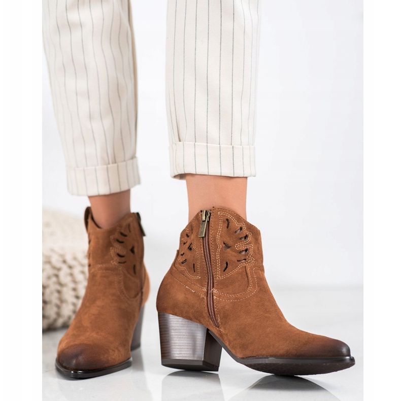 VINCEZA avoimet cowboy -saappaat ruskea 2