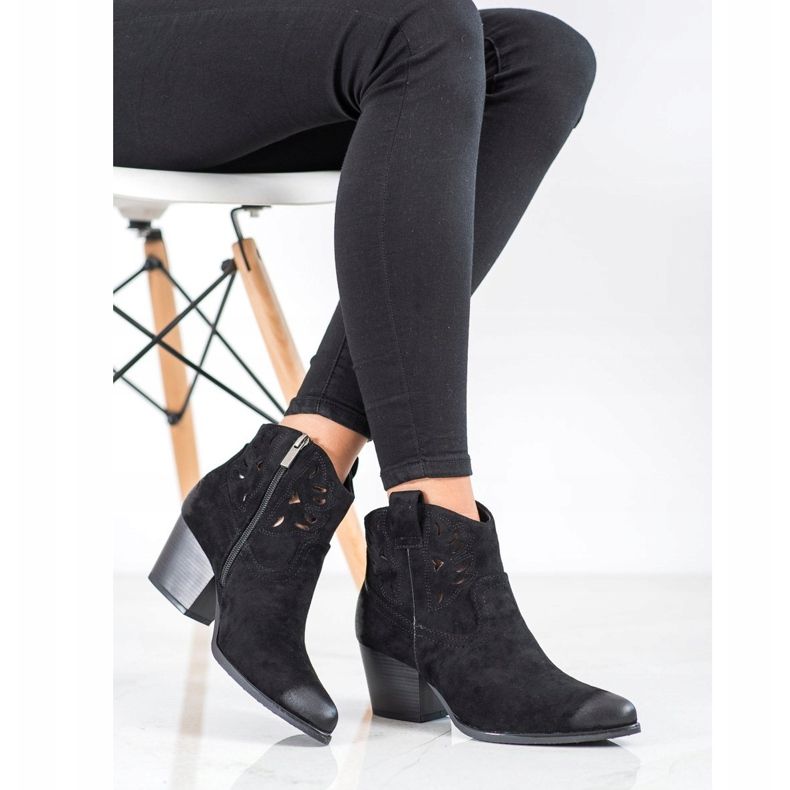 VINCEZA avoimet cowboy -saappaat musta 1