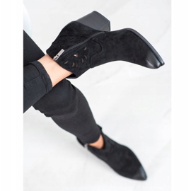 VINCEZA avoimet cowboy -saappaat musta 2