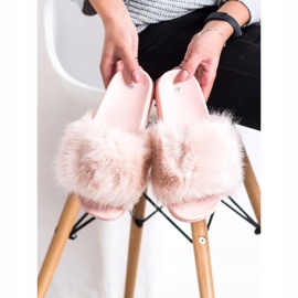 SHELOVET Mukavat turkis -tossut vaaleanpunainen 1