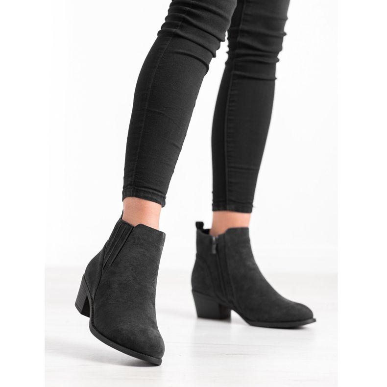 Camo Lämpimät mokkanahkakengät musta 2