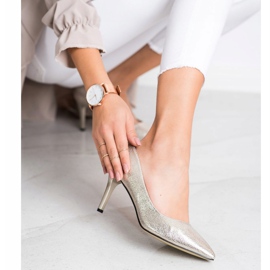 Goodin Tyylikkäät korkokengät beige kultainen 1