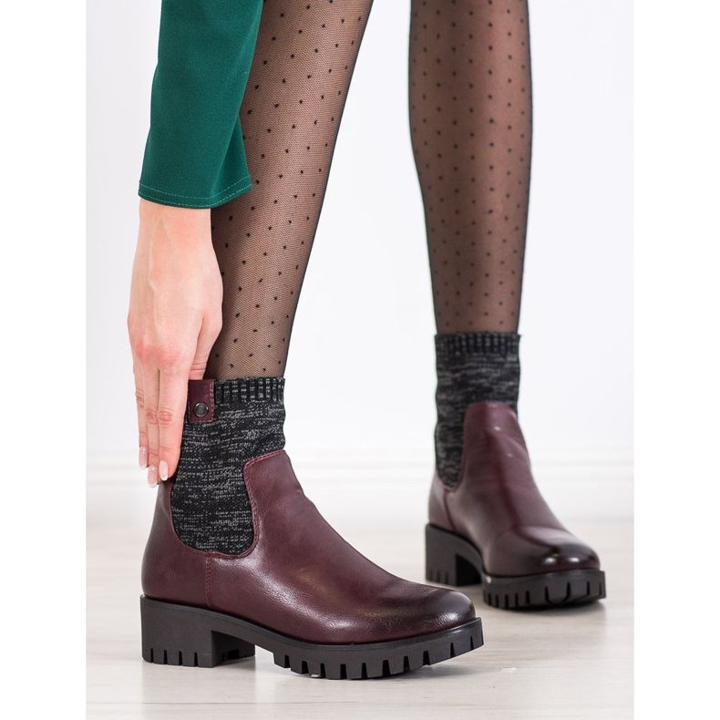 M.Daszyński Slip-on saappaat alustalla punainen 1