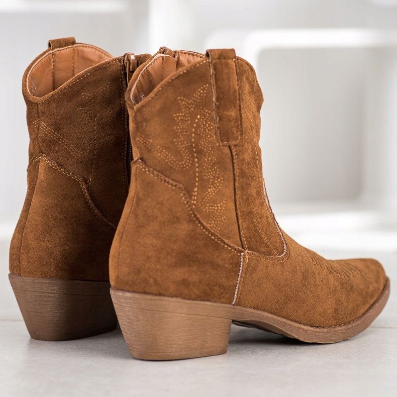 Ideal Shoes Cowboy -saappaat mokkanahalla ruskea 1