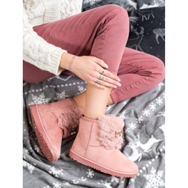 Queentina Lämmin Mukluki koristeineen vaaleanpunainen 1