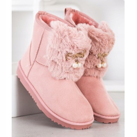 Queentina Lämmin Mukluki koristeineen vaaleanpunainen 2