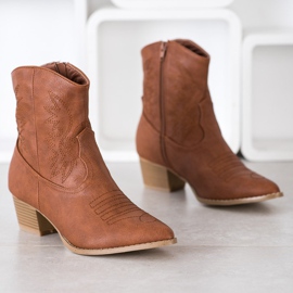 SHELOVET Kuviolliset cowboy -saappaat ruskea 1