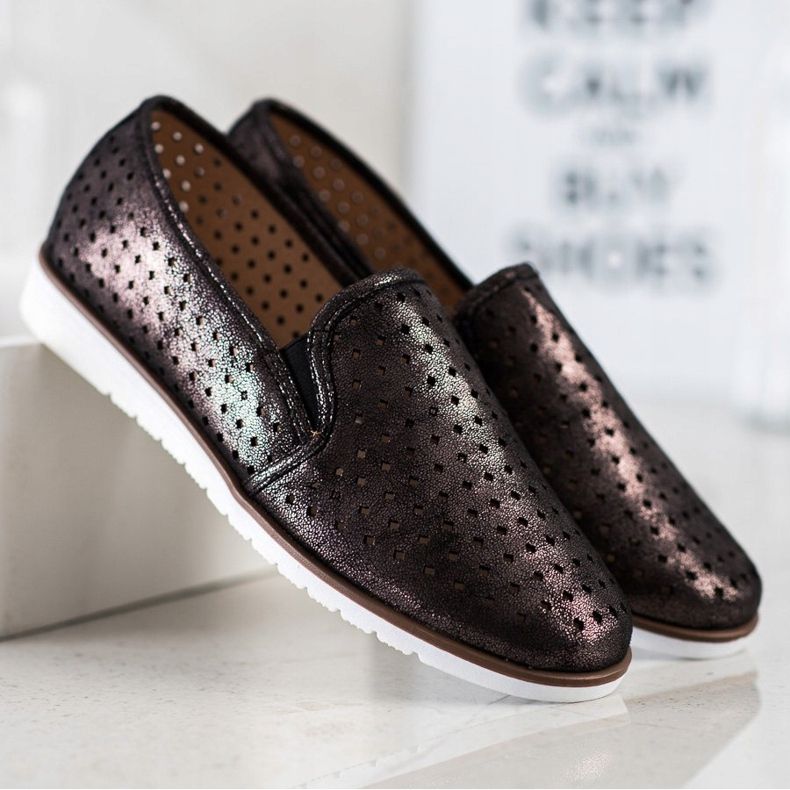 Kylie Kiiltävät avoimet liuskat ruskea 1