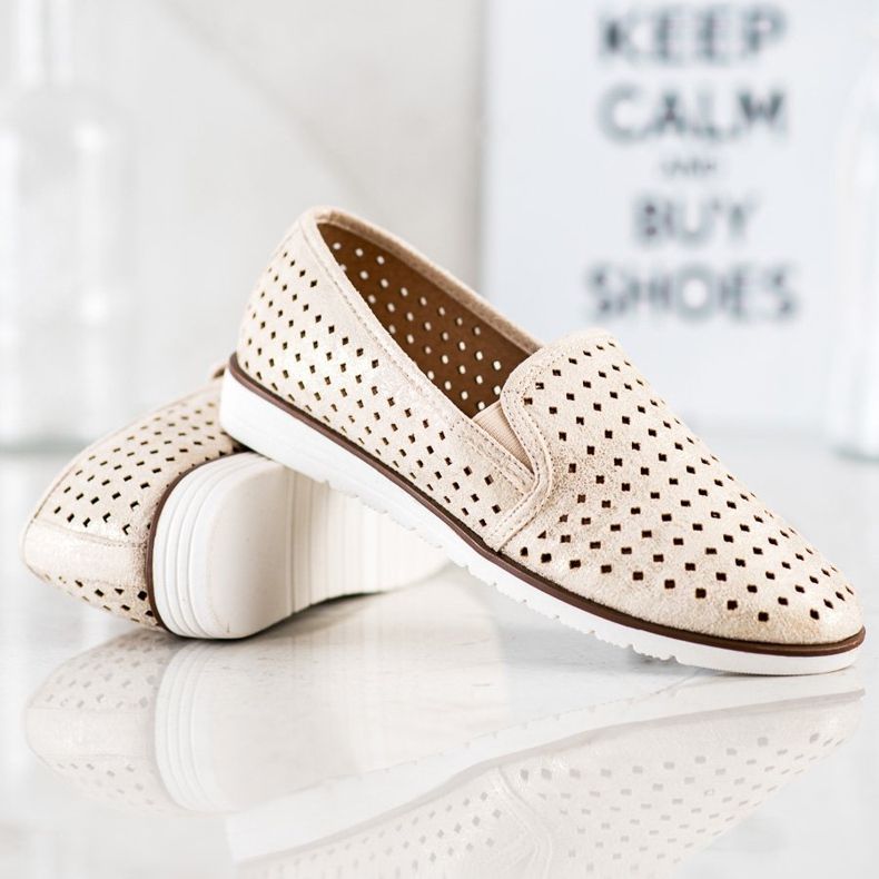 Kylie Kiiltävät avoimet liuskat kultainen 1