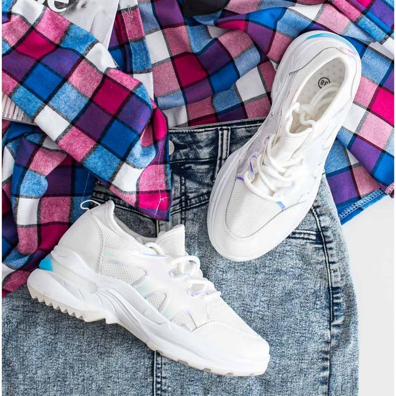 SHELOVET Kevät lenkkarit holoefektillä valkoinen 1