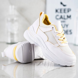 SHELOVET Mukavat valkoiset lenkkarit valkoinen keltainen 1