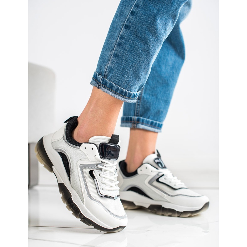 Ideal Shoes Kengät, joissa glitter -lisäosa valkoinen 2