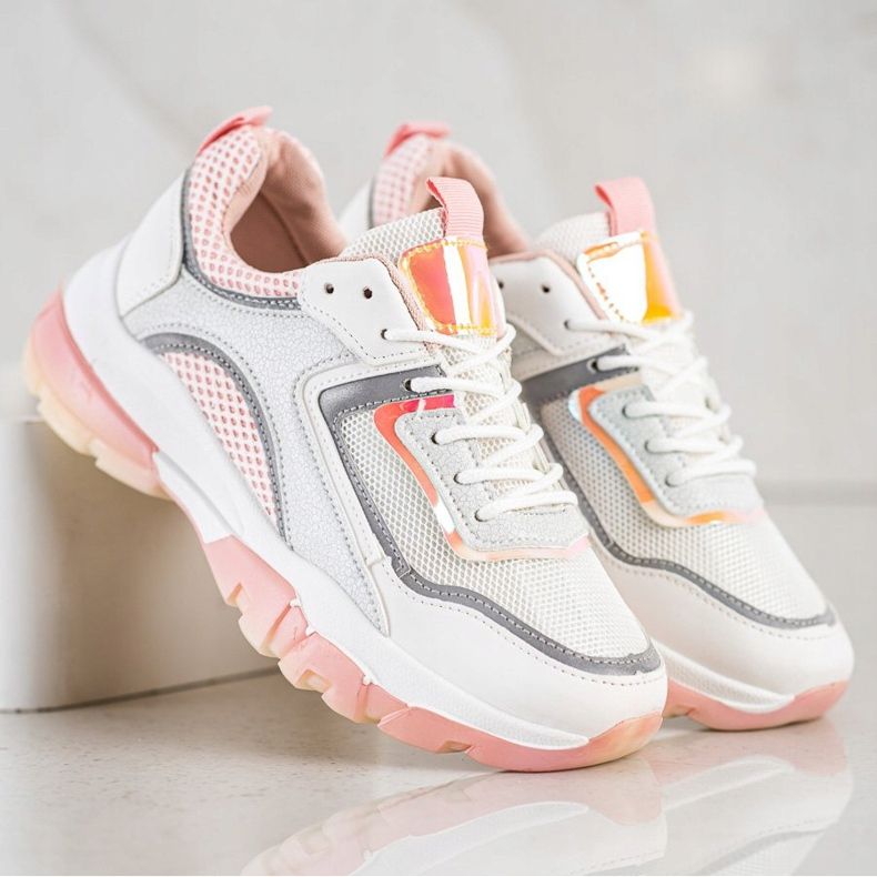 Ideal Shoes Kengät, joissa glitter -lisäosa valkoinen 2