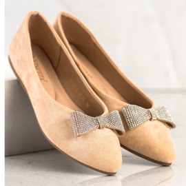 Ballerinat koristeellisella VINCEZA -jousella beige 2