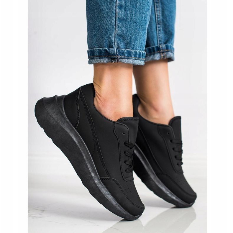 SHELOVET Klassiset Eco -nahkatossut musta 1