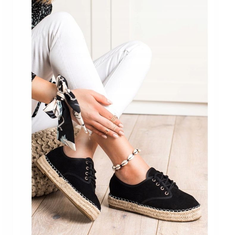 SHELOVET Suede Espadrilles musta 2