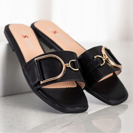 Seastar Tyylikkäät tossut koristeella musta 1