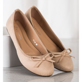 Clowse Klassinen mokkanahka ballerina beige 2