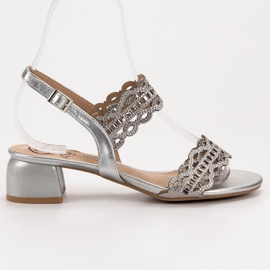 Kylie Tyylikkäät korkeakorkoiset sandaalit harmaa 2