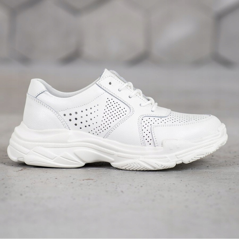 Filippo Klassiset nahkaiset lenkkarit valkoinen 2