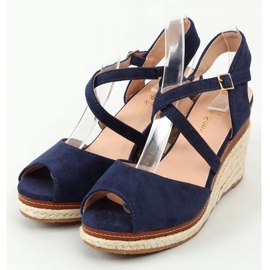 Espadrillit kiilalla avoin varvas tummansininen FG19 Blue 1