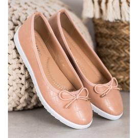 SHELOVET Ekonahkaiset ballerinat ruskea 2