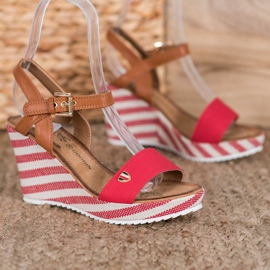 Goodin Muodikkaat kiilamaiset sandaalit ruskea punainen monivärinen 1