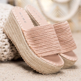 SHELOVET Punottu Wedge Sandaalit vaaleanpunainen 1