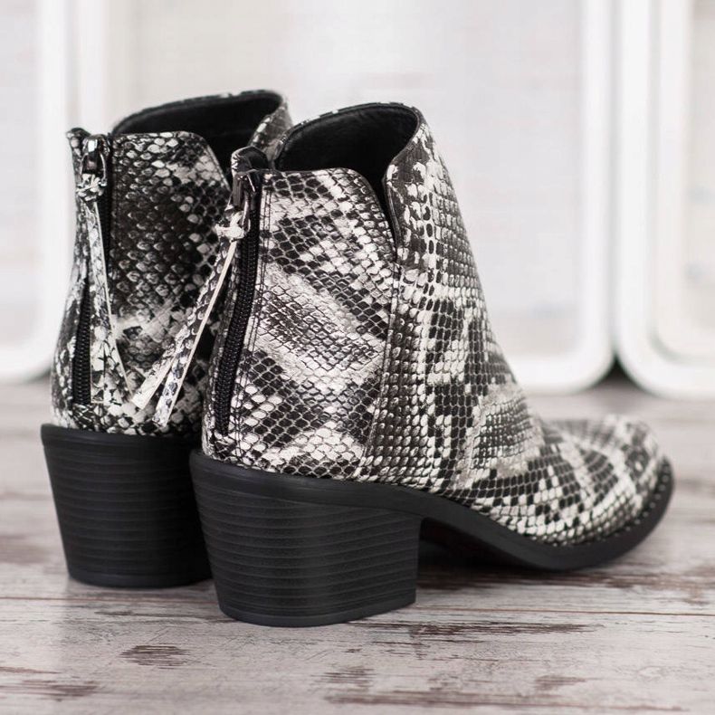 SHELOVET Snake Print Boot valkoinen musta 1