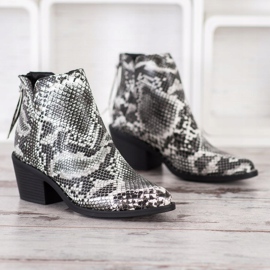 SHELOVET Snake Print Boot valkoinen musta 2