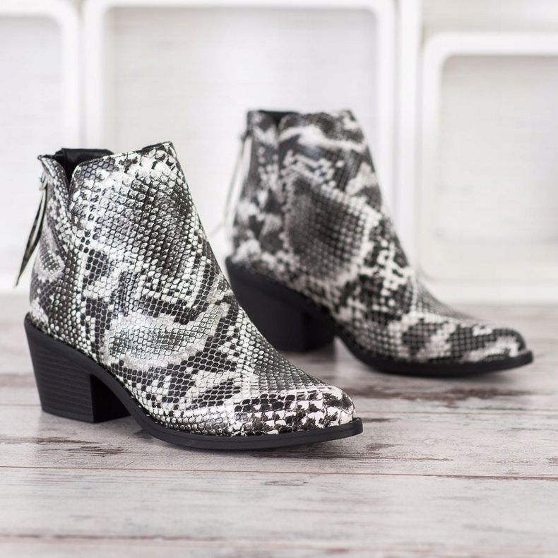 SHELOVET Snake Print Boot valkoinen musta 2