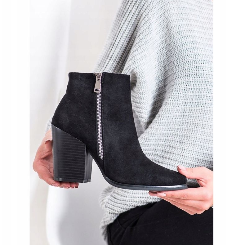 Marquiz Lämpimät saappaat koristeellisella vetoketjulla musta 1