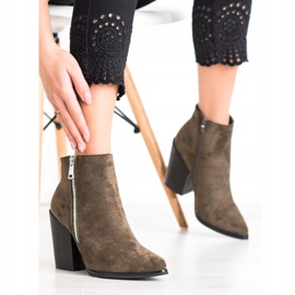 Marquiz Lämpimät saappaat koristeellisella vetoketjulla ruskea vihreä 2