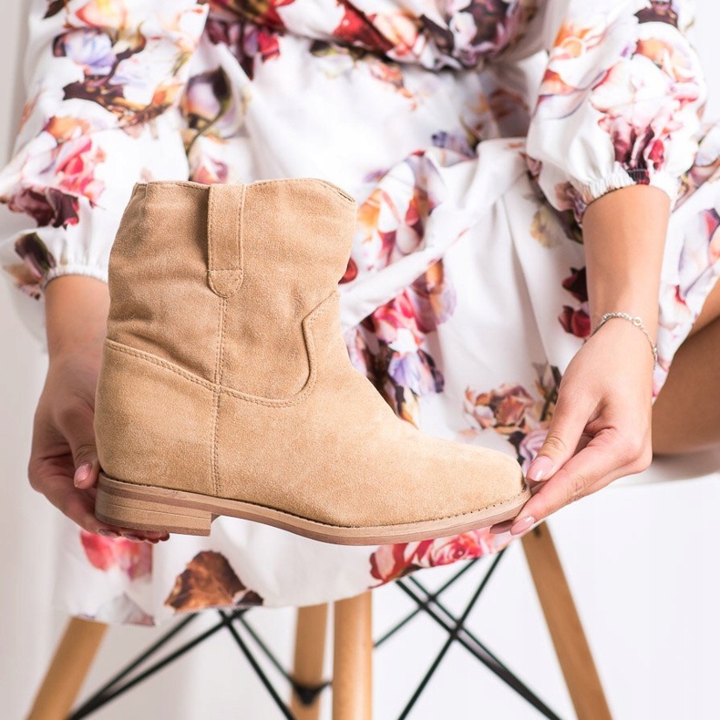 Seastar Lämpimät cowboy -saappaat kiilalla beige 1