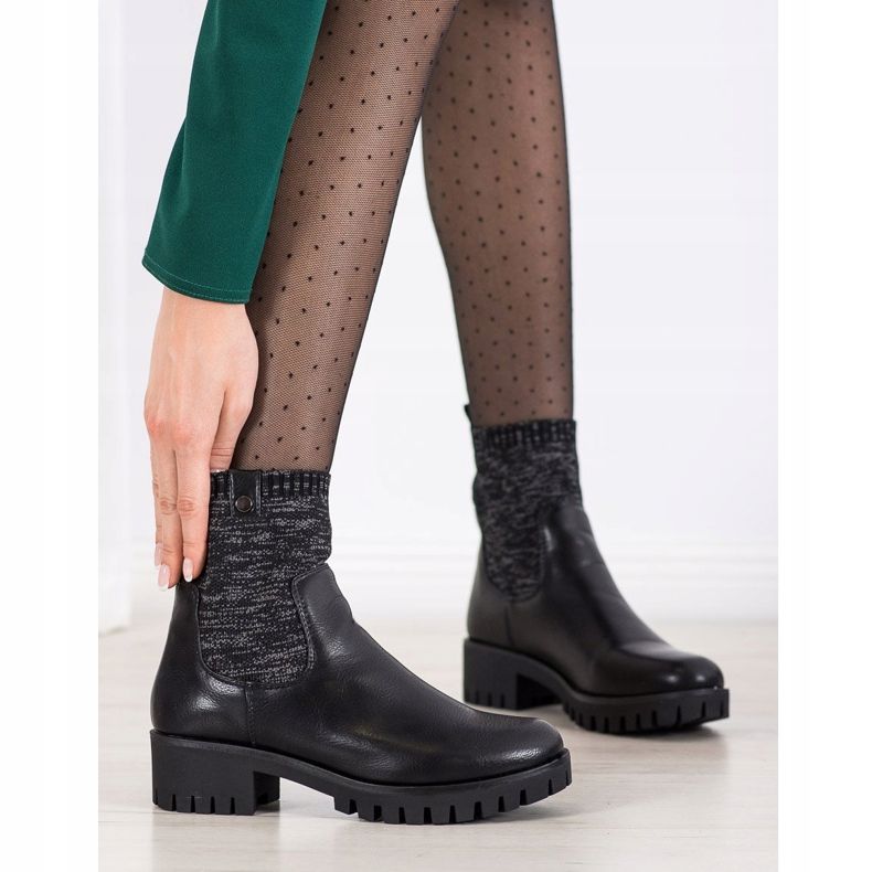 M.Daszyński Slip-on saappaat alustalla musta 1